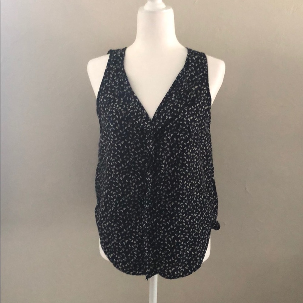 Ruffle Navy Blue Blouse